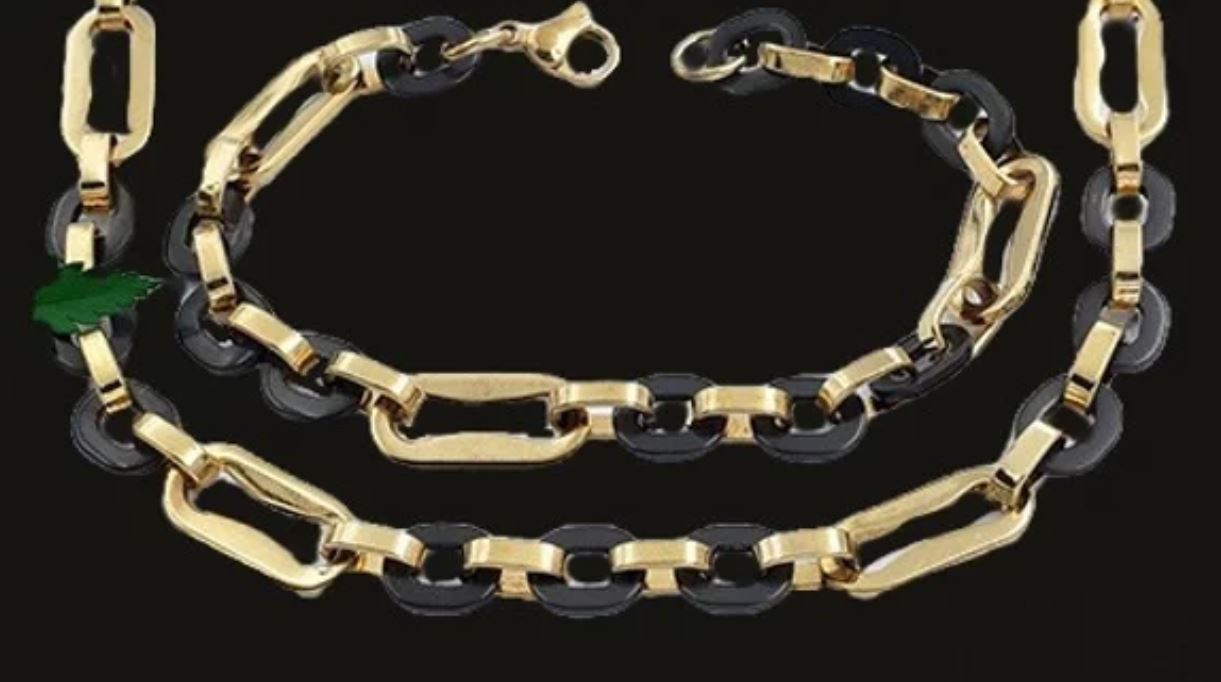 black gold link chain