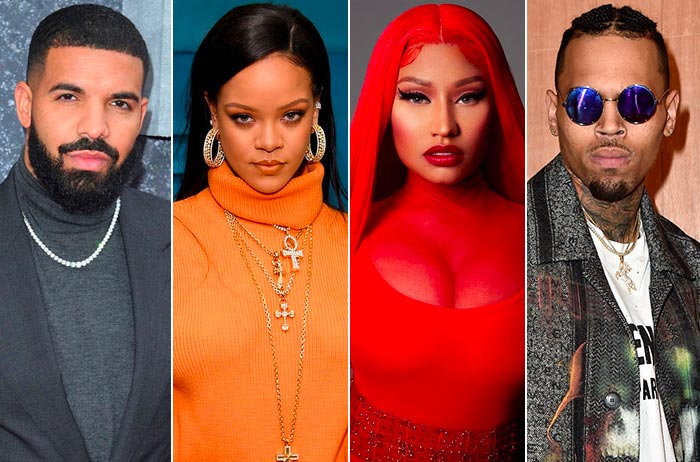 drake rihanna nicki chris