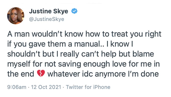 justine skye giveon tweet