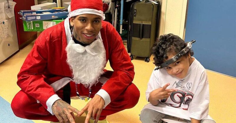 NLE Choppa Surprises Biggest Fan In Hospital For Christmas