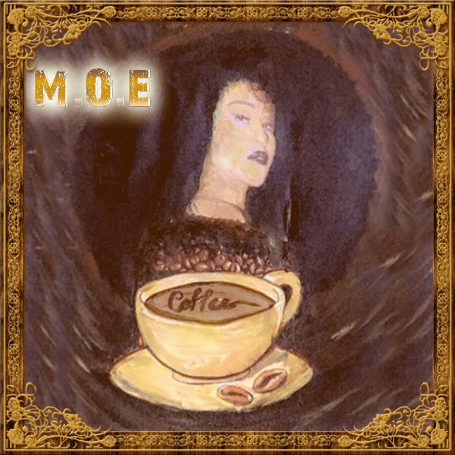 MOE female rapper coffee themed album cover