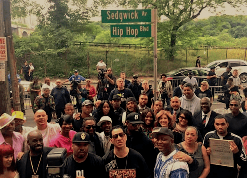 From Sedgwick to the World: The Birthplace of Hip-Hop Becomes Hip Hop Boulevard 2 HIP HOP BLVD CELEBRITY GROUP SHOT