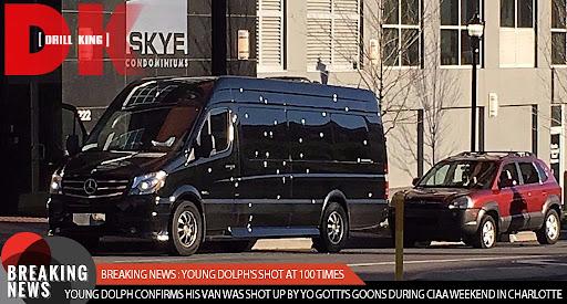 Young Dolph's van Shot At 100 Times during CIAA Week end In Charlotte | |  DrillKing
