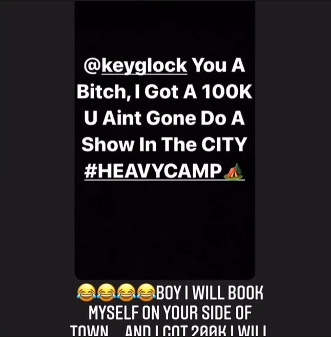 Key Glock: The Heir To The PRE Empire 24 Text, chat or text messageDescription automatically generated