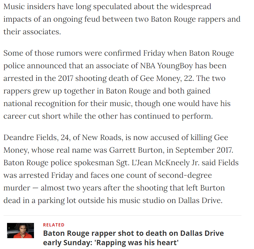 Louisiana Lyrics Tell Real Life Tales of Betrayal, Envy, And Death 11 Text
Description automatically generated